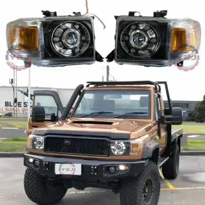 LED Headlight Assembly with DRL Replacement for Toyota Land Cruiser LC70 LC75 LC78 LC79 1987-2023, 12V High/Low Beam LED Headlight Assembly with DRL Replacement for Toyota Land Cruiser LC70 LC75 LC78 LC79 1987-2023, 12V High/Low Beam
