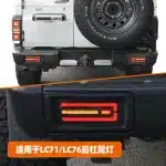 LED Rear Bumper Tail Lights for Toyota Land Cruiser LC71 LC76, Smoked Lens Dynamic Turn Signal Brake Lamps Pair