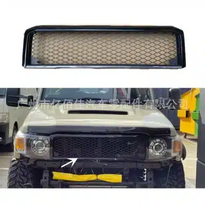 Front Bumper Radiator Upper Grille Matte Black/Chrome Finish for 2007-2021 Toyota Land Cruiser LC76 LC79 FJ79 Front Bumper Radiator Upper Grille Matte Black/Chrome Finish for 2007-2021 Toyota Land Cruiser LC76 LC79 FJ79