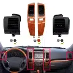 Dashboard Center AC Air Vent Outlet Trim Panel Assembly Pair for Lexus GX470 2003-2009, Toyota Prado LC120