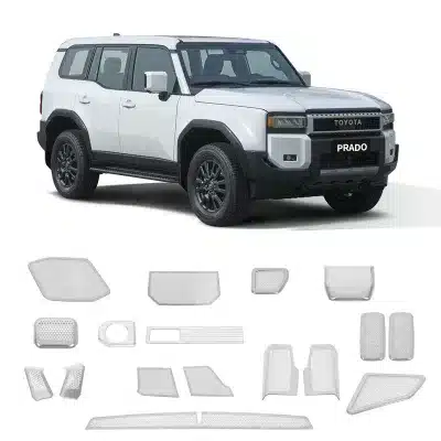 Stainless Steel Rear Roof Horn Mesh & Air Outlet Cover Trim for 2024 Toyota Prado LC250 Interior Modification Stainless Steel Rear Roof Horn Mesh & Air Outlet Cover Trim for 2024 Toyota Prado LC250 Interior Modification
