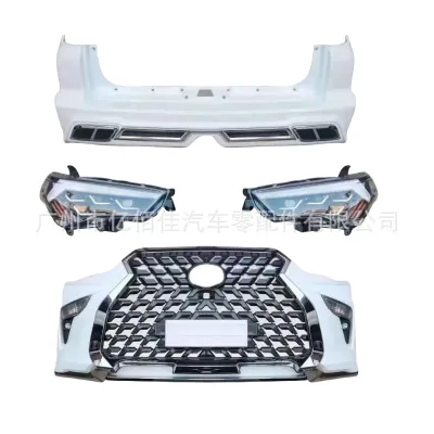 LX570 Style Body Kit for 2010-2021 Toyota 4Runner, Full Conversion Upgrade with Bumper, Grille, Fenders and LED Headlights LX570 Style Body Kit for 2010-2021 Toyota 4Runner, Full Conversion Upgrade with Bumper, Grille, Fenders and LED Headlights