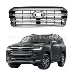 Front Radiator Grille TRD Style Silver Gray Replacement for 2022-2024 Toyota Land Cruiser LC300