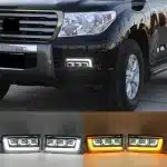 LED Fog Light Assembly with DRL & Sequential Turn Signal for 2008-2011 Toyota Land Cruiser LC200 FJ200, 6000K White, 2pcs