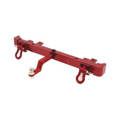 Metal Rear Bumper with Trailer Tow Hook for MN82 LC79 1/12 RC Crawler Upgrade Parts, Silver Metal Rear Bumper with Trailer Tow Hook for MN82 LC79 1/12 RC Crawler Upgrade Parts, Silver