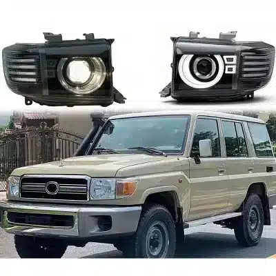 Full LED Headlight Assembly with Flow Light Turn Signal for Toyota Land Cruiser LC76 2007-2023, 12V 36W PMMA/ABS Full LED Headlight Assembly with Flow Light Turn Signal for Toyota Land Cruiser LC76 2007-2023, 12V 36W PMMA/ABS