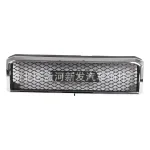 Front Bumper Grille with Emblem Label for Toyota Land Cruiser LC70 LC71 LC76 LC79, Black ABS Replacement