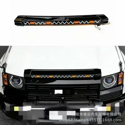 Hood Gravel Guard with Integrated LED Lights for Toyota Prado LC250 2024+, ABS Matte Black Bug Deflector Protector Hood Gravel Guard with Integrated LED Lights for Toyota Prado LC250 2024+, ABS Matte Black Bug Deflector Protector