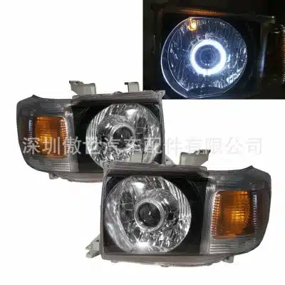 LED Halo Projector Headlights Black Housing LHD for Toyota Land Cruiser FJ70 HZJ79 VDJ79 2007-ON