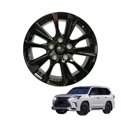 20-Inch Piano Black Aluminum Alloy Wheel Hub, 20×8 Replacement Rim for Lexus LX570 20-Inch Piano Black Aluminum Alloy Wheel Hub, 20×8 Replacement Rim for Lexus LX570