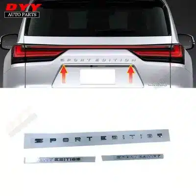 3Pcs Silver Turbosport Rear Tailgate Logo Emblem Set for Lexus LX600 LX570, Trunk Lettering Sticker Decal Kit 3Pcs Silver Turbosport Rear Tailgate Logo Emblem Set for Lexus LX600 LX570, Trunk Lettering Sticker Decal Kit