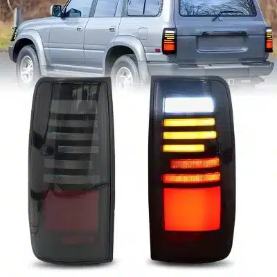 LED Sequential Turn Signal Tail Light Assembly For 1989-1997 Toyota Land Cruiser LC80, Smoked Lens LED Sequential Turn Signal Tail Light Assembly For 1989-1997 Toyota Land Cruiser LC80, Smoked Lens