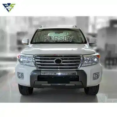 Front Bumper Cover with Chrome Trim Strips for Toyota Land Cruiser LC200 2012-2015, Primed Grey Front Bumper Cover with Chrome Trim Strips for Toyota Land Cruiser LC200 2012-2015, Primed Grey