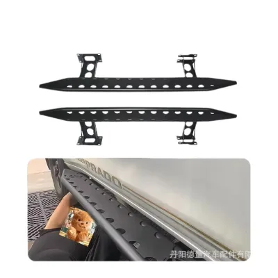 Heavy Duty Iron Side Steps Running Boards for Toyota Land Cruiser Prado LC150 2010-2023, Black Side Bars