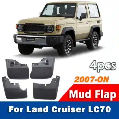 Mud Flaps Splash Guards Set for Toyota Land Cruiser LC70 3-Door 2007-2023, TPE+PP Black Mud Flaps Splash Guards Set for Toyota Land Cruiser LC70 3-Door 2007-2023, TPE+PP Black