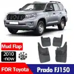 4Pcs Front and Rear Mudguards Splash Guards for Toyota Prado FJ150 2010-2023, TPE+PP Construction