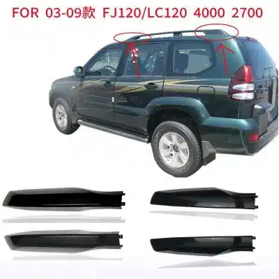 4Pcs Roof Rack Rail End Cap Cover Set for 2003-2009 Toyota Land Cruiser Prado FJ120 LC120, Silver ABS 4Pcs Roof Rack Rail End Cap Cover Set for 2003-2009 Toyota Land Cruiser Prado FJ120 LC120, Silver ABS