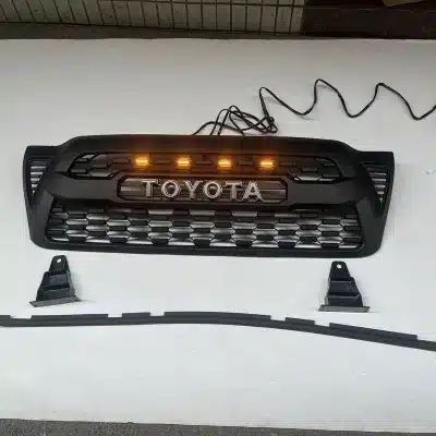 Front Hood Grille TRD Honeycomb Mesh with LED Lights Replacement for 2005-2011 Toyota Tacoma