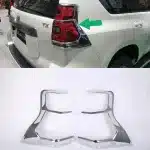 Chrome Taillight Cover Trims Bezels for 2018-2022 Toyota Land Cruiser Prado FJ150, ABS Rear Light Decoration, 2-Piece Set