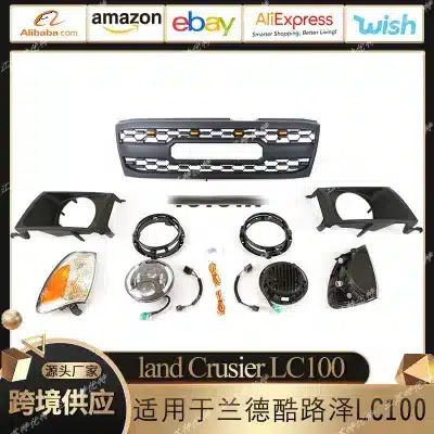 Front Radiator Grille Replacement for 2003-2006 Toyota Land Cruiser FJ100 LC100 FJ105, ABS Plastic Front Radiator Grille Replacement for 2003-2006 Toyota Land Cruiser FJ100 LC100 FJ105, ABS Plastic