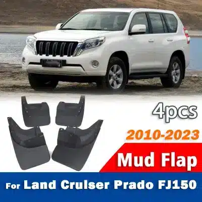 4Pcs Front & Rear Mud Flaps Splash Guards for Toyota Land Cruiser Prado FJ150 2010-2023, TPE+PP Material 4Pcs Front & Rear Mud Flaps Splash Guards for Toyota Land Cruiser Prado FJ150 2010-2023, TPE+PP Material