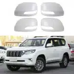 Right Side Mirror Cover Chrome Housing Replacement for 2010-2021 Toyota Land Cruiser Prado FJ150, ABS Electroplated
