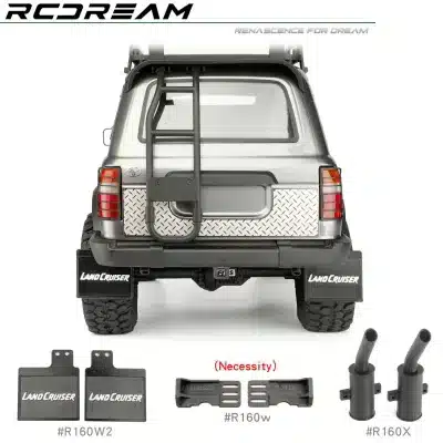 Exhaust Pipe & Mud Flaps Simulation Upgrade Set for RCDream FCX10 LC80 Land Cruiser 1/10 RC Crawler