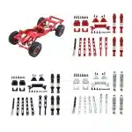 Full Metal Linkage Rod & Shock Absorber Upgrade Kit with Mounts for MN82 LC79 1/12 RC Crawler