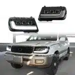 LED Projector Headlight Assembly with DRL Replacement for 1998-2007 Toyota Land Cruiser LC100, IP68 Waterproof