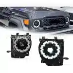 LED Headlight Assembly with Plum Blossom DRL for Toyota Land Cruiser LC79 FJ76 1984-2027, 24V Replacement