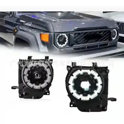 LED Headlight Assembly with Plum Blossom DRL for Toyota Land Cruiser LC79 FJ76 1984-2027, 24V Replacement