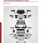Full Body Kit Conversion Set for Toyota Land Cruiser LC200 2008-2015 to Lexus LX570 Style, ABS Material Black Finish