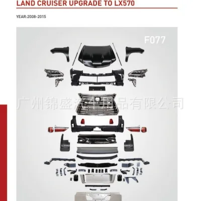 Full Body Kit Conversion Set for Toyota Land Cruiser LC200 2008-2015 to Lexus LX570 Style, ABS Material Black Finish