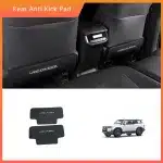 Rear Seat Back Anti-Kick Protector Pads Black Leather for 2024 Toyota Land Cruiser Prado LC250