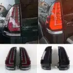 Full LED Tail Light Assembly for 2003-2009 Lexus GX470, Sequential Turn Signal & Dynamic Animation, Smoked Lens Rear Lamp Pair
