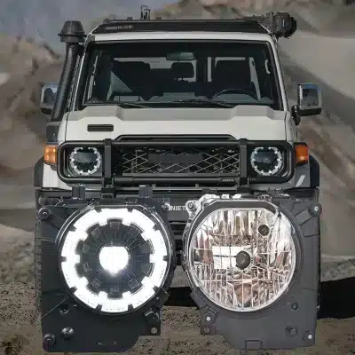 Right Side LED Headlight Assembly Plum Blossom High-End Version for Toyota Land Cruiser LC76 LC79 LC71 2024 Models Right Side LED Headlight Assembly Plum Blossom High-End Version for Toyota Land Cruiser LC76 LC79 LC71 2024 Models