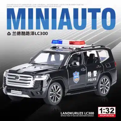 1:32 Land Cruiser LC300 Police Car Die-Cast Alloy Model with Pull-Back Action, Sound & Light 1:32 Land Cruiser LC300 Police Car Die-Cast Alloy Model with Pull-Back Action, Sound & Light