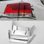 Chrome Taillight Cover Trim Bezels for 2016-2020 Toyota Land Cruiser LC200, Rear Tail Light Guard Frame Brackets, ABS 2-Piece Set