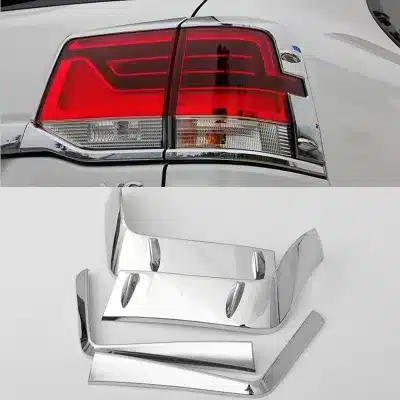 Chrome Taillight Cover Trim Bezels for 2016-2020 Toyota Land Cruiser LC200, Rear Tail Light Guard Frame Brackets, ABS 2-Piece Set Chrome Taillight Cover Trim Bezels for 2016-2020 Toyota Land Cruiser LC200, Rear Tail Light Guard Frame Brackets, ABS 2-Piece Set
