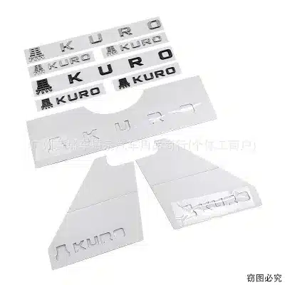 Black KURO Edition 3D Body Rear Hood Emblem Sticker Set for Lexus LX570 Black KURO Edition 3D Body Rear Hood Emblem Sticker Set for Lexus LX570