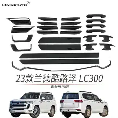 Rear Tailgate Garnish Strip Carbon Fiber Style for 2022 Toyota Land Cruiser LC300, ABS Exterior Trim