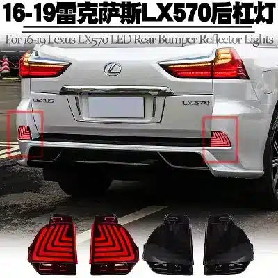 Rear Bumper LED Reflector Tail Light for 2016-2019 Lexus LX570, Brake Light with Sequential Turn Signal Rear Bumper LED Reflector Tail Light for 2016-2019 Lexus LX570, Brake Light with Sequential Turn Signal