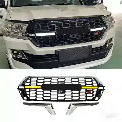 GR Style Front Upper Grille with Integrated LED Lights for Toyota Land Cruiser Prado 2018-2023, Black ABS GR Style Front Upper Grille with Integrated LED Lights for Toyota Land Cruiser Prado 2018-2023, Black ABS