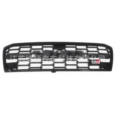 Front Radiator Grille with LED Lights, GR Style Modified Mesh for 2006 Toyota Land Cruiser LC100, Matte Black ABS Front Radiator Grille with LED Lights, GR Style Modified Mesh for 2006 Toyota Land Cruiser LC100, Matte Black ABS