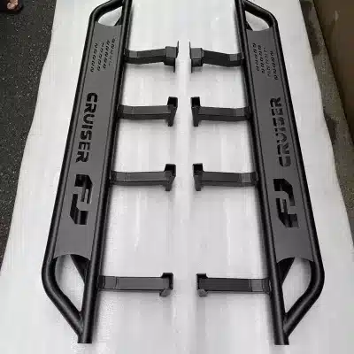 Off-Road Three-Tube Side Steps Running Boards for Toyota FJ Cruiser, Heavy Duty Pedal Beam Rock Sliders