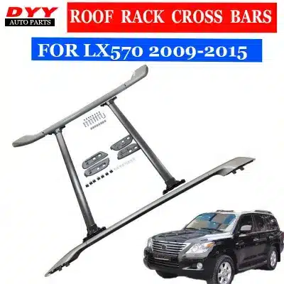 Roof Rack Crossbars Set for 2009-2015 Lexus LX570, Black Aluminum Luggage Carrier Rails Roof Rack Crossbars Set for 2009-2015 Lexus LX570, Black Aluminum Luggage Carrier Rails
