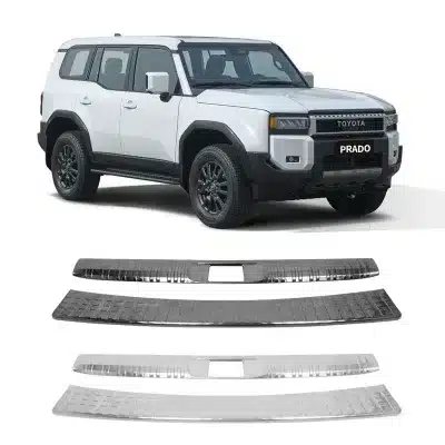 Stainless Steel Rear Trunk Bumper Guard Protector Sill Plate for 2024 Toyota Land Cruiser 250 Prado LC250, Silver Finish Stainless Steel Rear Trunk Bumper Guard Protector Sill Plate for 2024 Toyota Land Cruiser 250 Prado LC250, Silver Finish