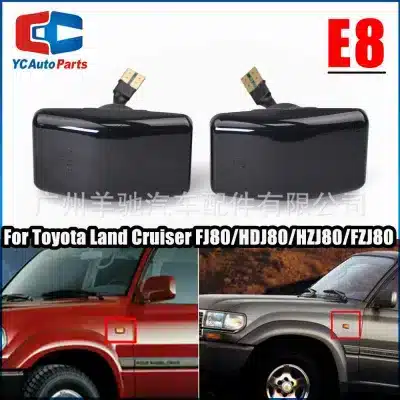 Sequential LED Side Marker Fender Lights Pair for Toyota FJ80 Corolla MR2 Starlet Lexus, Smoked Lens Dynamic Turn Signal lamps Sequential LED Side Marker Fender Lights Pair for Toyota FJ80 Corolla MR2 Starlet Lexus, Smoked Lens Dynamic Turn Signal lamps