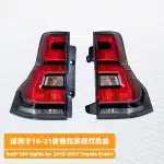 LED Tail Light Assembly for 2018-2021 Toyota Land Cruiser Prado LC150, Rear Brake Driving Turn Signal Lamps, Red Lens (Pair)