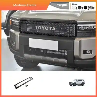 Front Grille Frame Trim Carbon Fiber Style for 2024 Toyota Land Cruiser Prado LC250 Front Grille Frame Trim Carbon Fiber Style for 2024 Toyota Land Cruiser Prado LC250